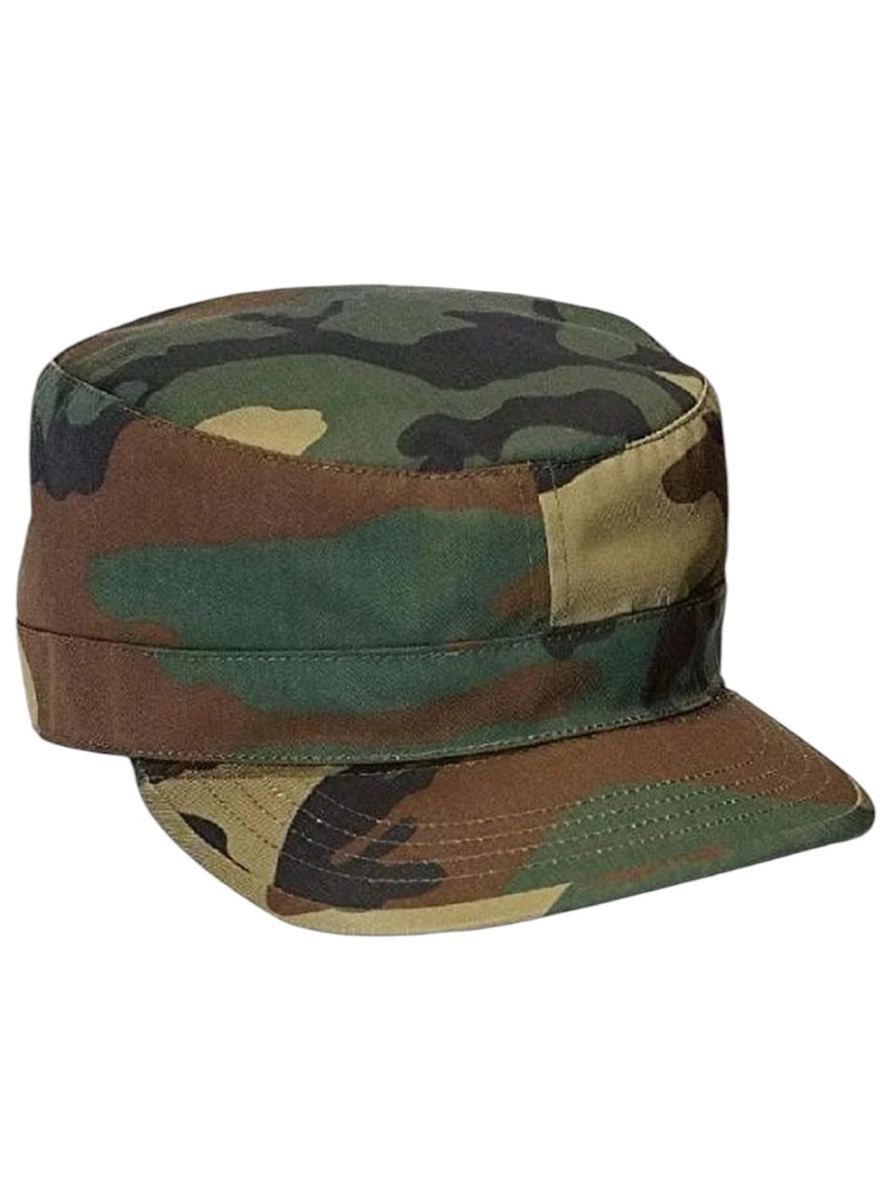 WOODLAND CAMO CAP US MILITARY BDU HAT HOT WEATHER ARMY UNISEX ADULT SIZE 6.3/4